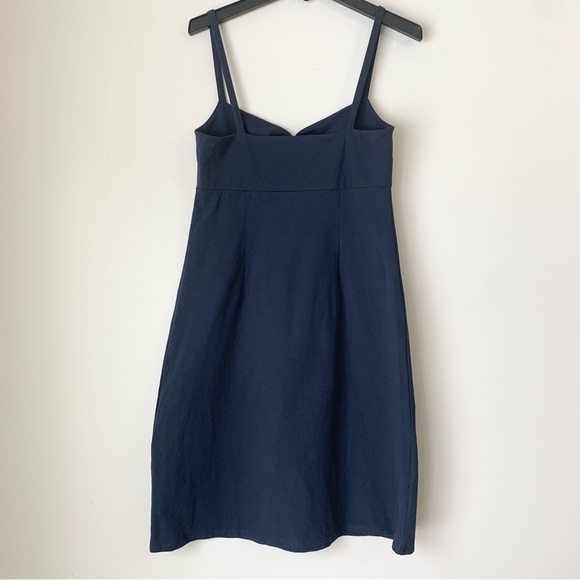 LOFT Ann Taylor Navy Spaghetti Strap Mini Dress Size M New! - Picture 2 of 7